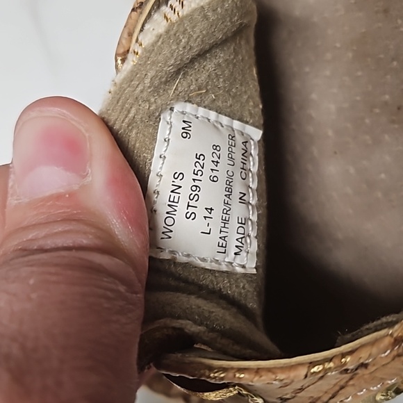 Sperry Top-Sider Gold and Tan Boat Loafer Women's Size 9 - Picture 7 of 8